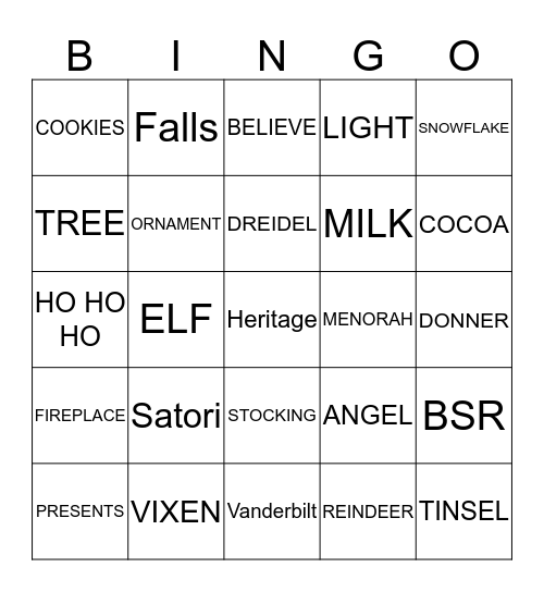 BSR BINGO Card