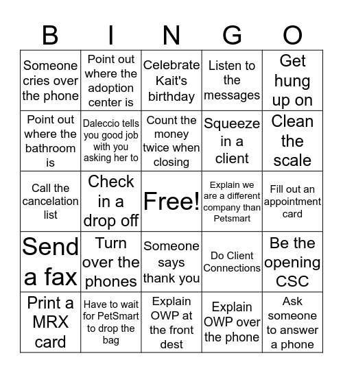 11/25/2019 Bingo Card