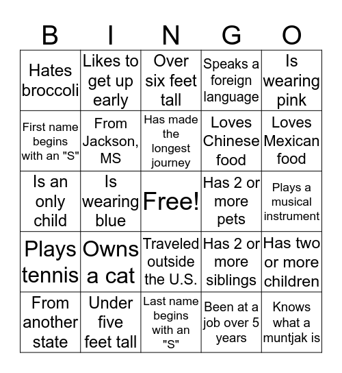 MSBHLN BINGO! Bingo Card
