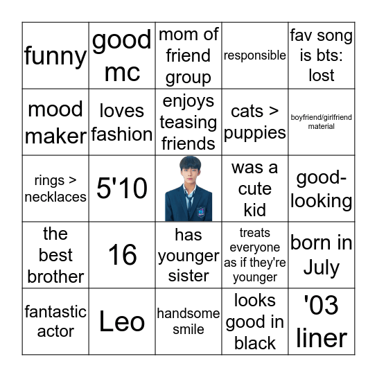 Taekhyeon Bingo Card