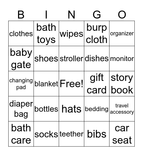 BABY Bingo Card