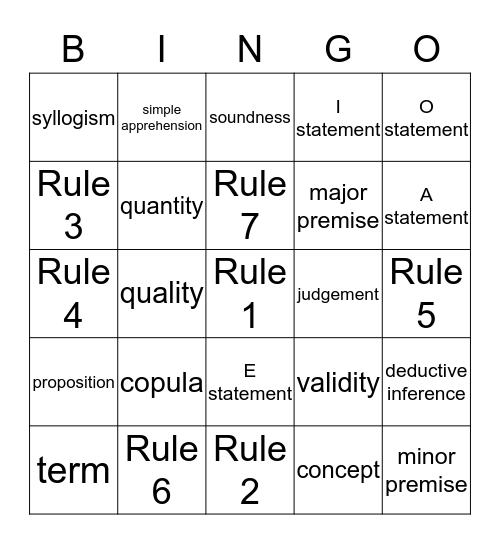 Challenge 1 Logic Review Bingo Card