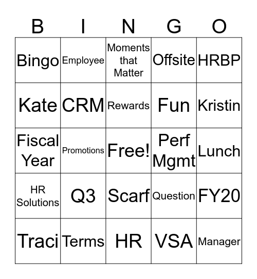 HR Solutions BINGO Card