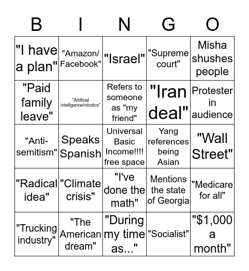 Misha's bday debate biiiiingo Bingo Card