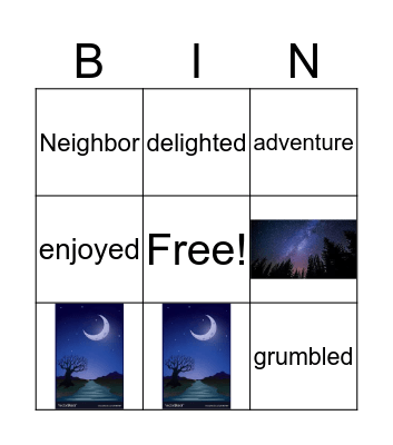 Vocabulary  Bingo Card