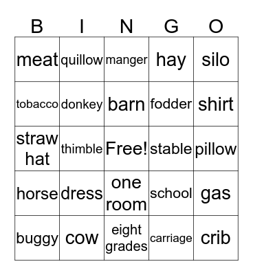 Rural Communities Bingo Card