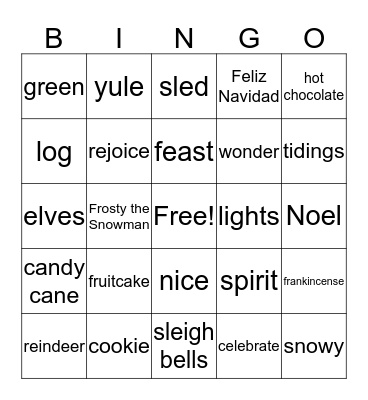 CDSS Holiday Lunch 2019 Bingo Card