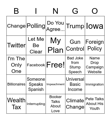 Debate Bingo Card