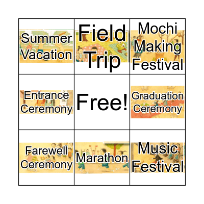 My Best Memory Bingo Card