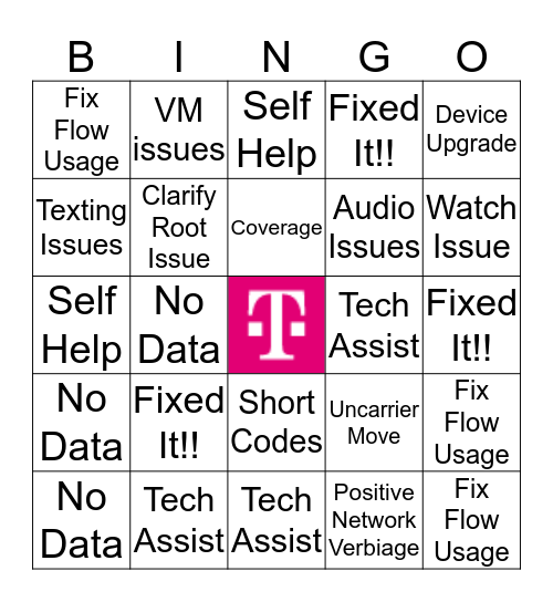 Tech Bingo Card