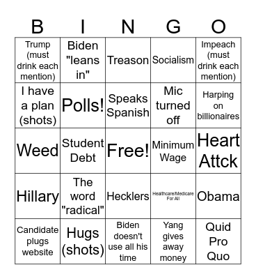 Debate Bingo Card