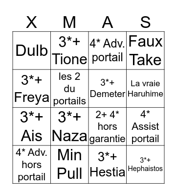 Xmas Bingo Card
