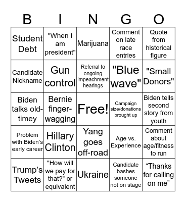 Democratic Debates Nov. 2019: Revenge of the 5th Bingo Card