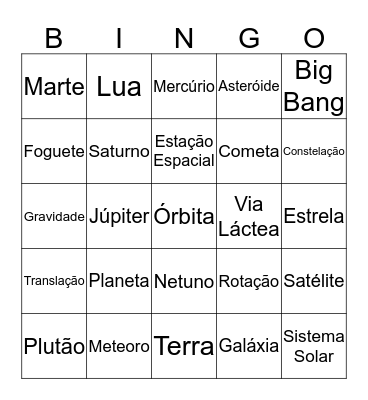 SISTEMA SOLAR Bingo Card