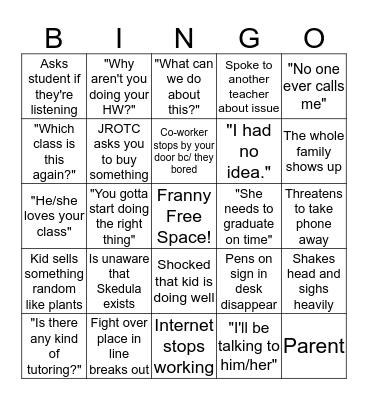 PTC Bingo 2019 Bingo Card
