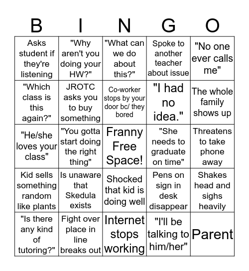 PTC Bingo 2019 Bingo Card