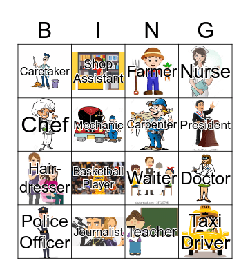 Job Bingo Card