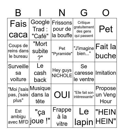 Bingo Romain Bingo Card