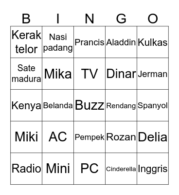 Bingo Card