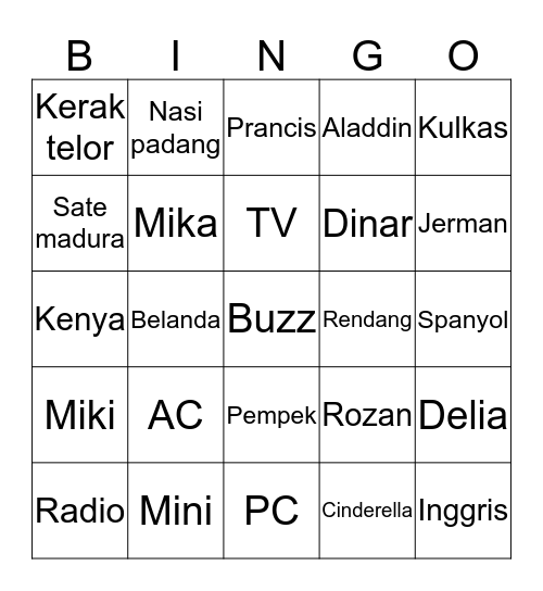 Bingo Card