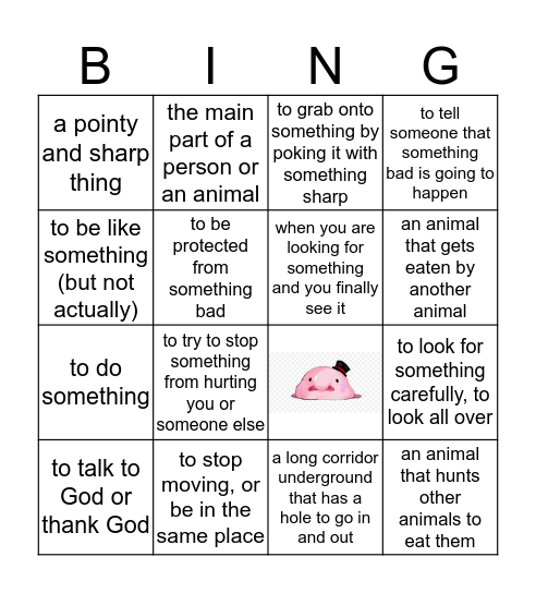 Ugly Animals Bingo! Bingo Card