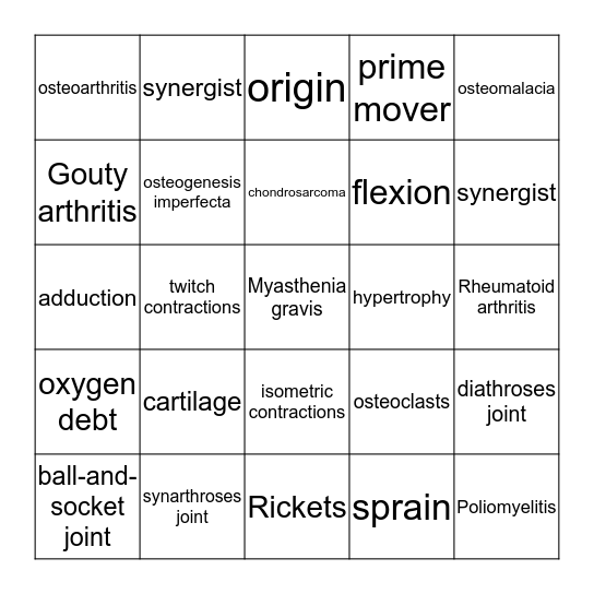 AP MOD II-Exam 1 Bingo Card