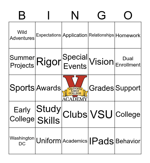 VECA's Experience Bingo Card