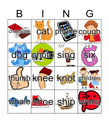 Phonics Bingo Card