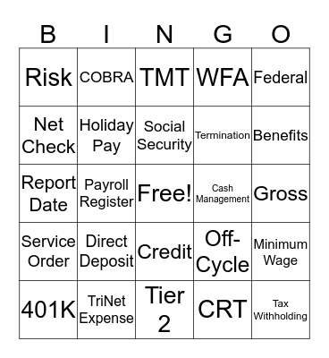 TriNet Bingo! Bingo Card
