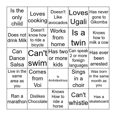 FIND SOMEONE WHO Bingo Card