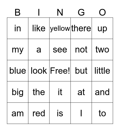 Visual Phonocs Bingo Card