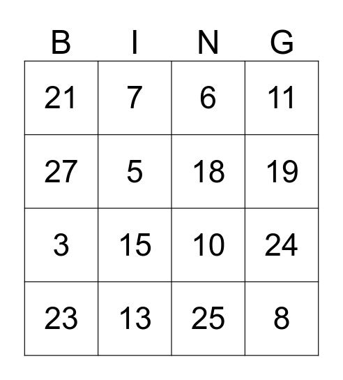 Christmas Music Bingo  Bingo Card