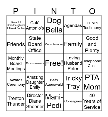 HAPPY RETIREMENT LORI Bingo Card