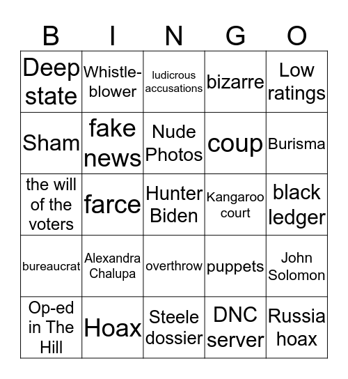 Nunes Bingo Card