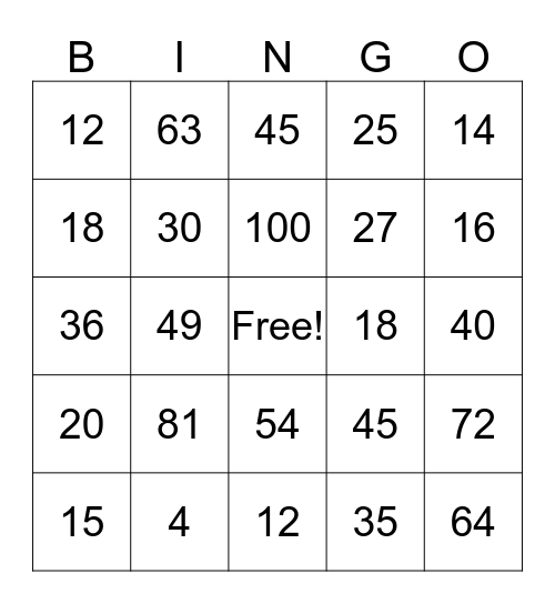X Facts Answers Bingo Card