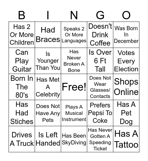 Rockwell Friendsgiving Bingo Card