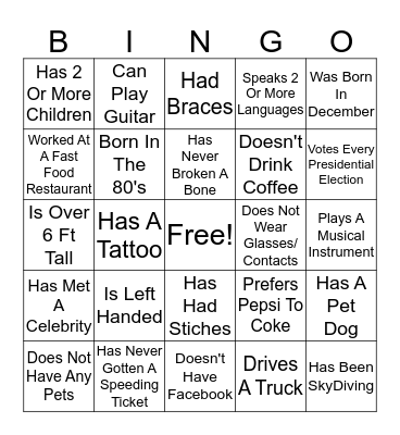Rockwell Friendsgiving Bingo Card
