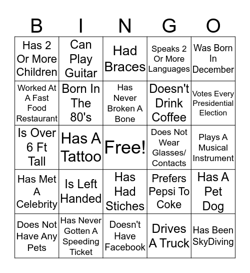 Rockwell Friendsgiving Bingo Card