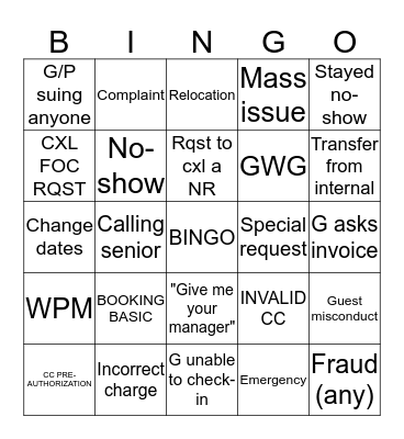 BINGO Card