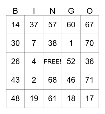 Happy Birthday Bingo Card