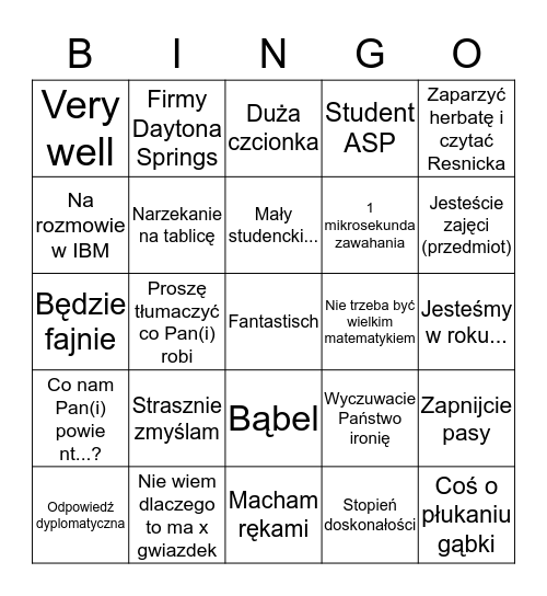 Profesor Błachowicz bingo Card