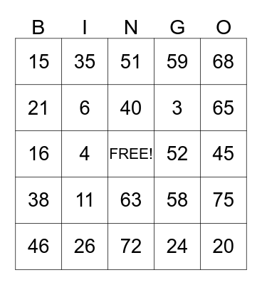Happy Birthday Bingo Card