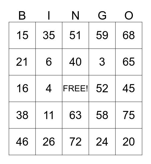Happy Birthday Bingo Card
