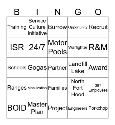 DPW Bingo Card