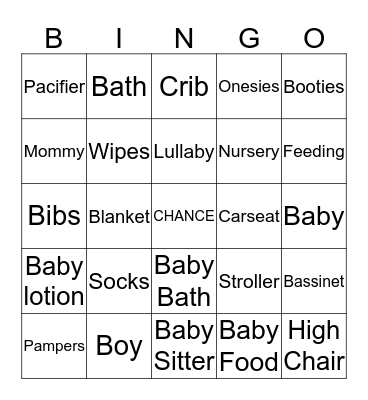 Chance Bingo Card