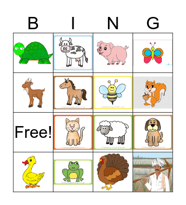 Farm Bingo Card