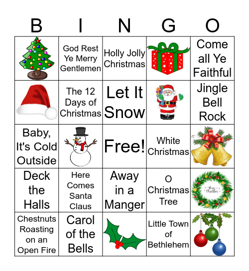 Merry Christmas Bingo Card