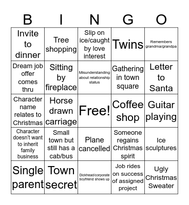 Christmas Movie BINGO!! Bingo Card