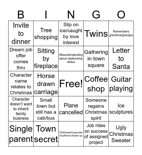 Christmas Movie BINGO!! Bingo Card