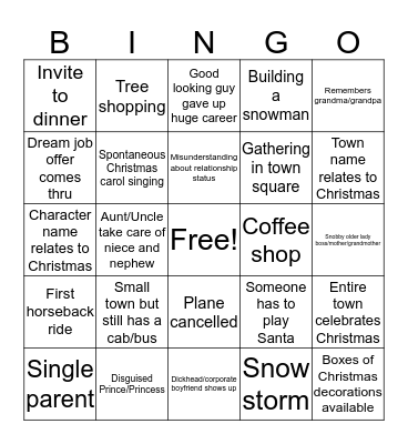 Christmas Movie BINGO!! Bingo Card